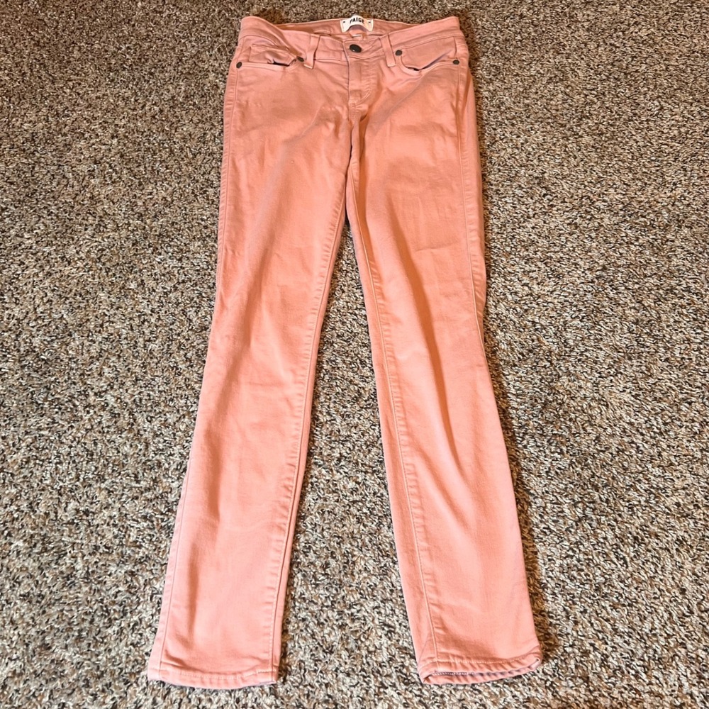 Paige Denim Skinny Jeans Peach Colored Casual Pants Size 25‎